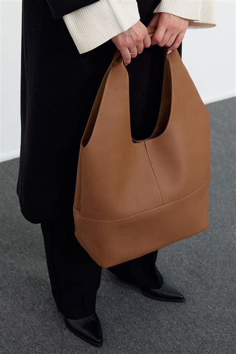 Çift Saplı Dikiş Detaylı Nude Kadın Çanta lutvelizade tr