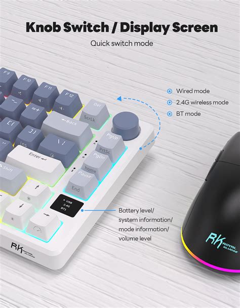Royal Kludge Rk M Tri Mode Rgb Wired Bluetooth G Key Wireless Modes Hot Swap Shopee
