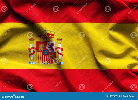 Spain Waving Flag Stock Image Image Of Frame Material