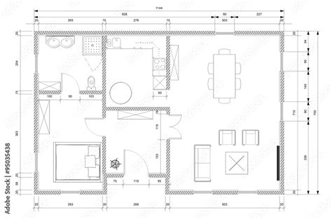 Architect plan for house construction Stock Illustration | Adobe Stock