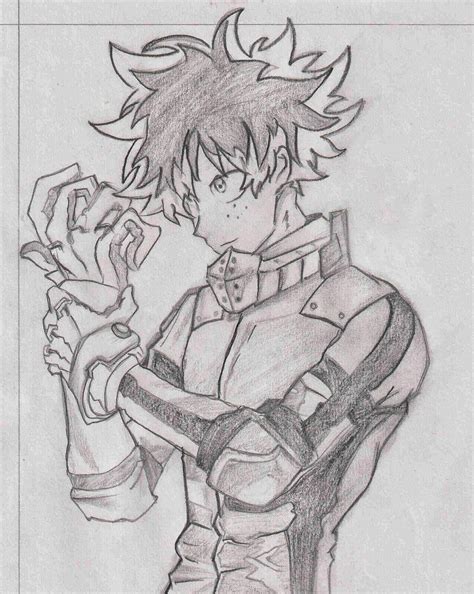 izuku midoriya pencil sketch   rbokunoheroacademia