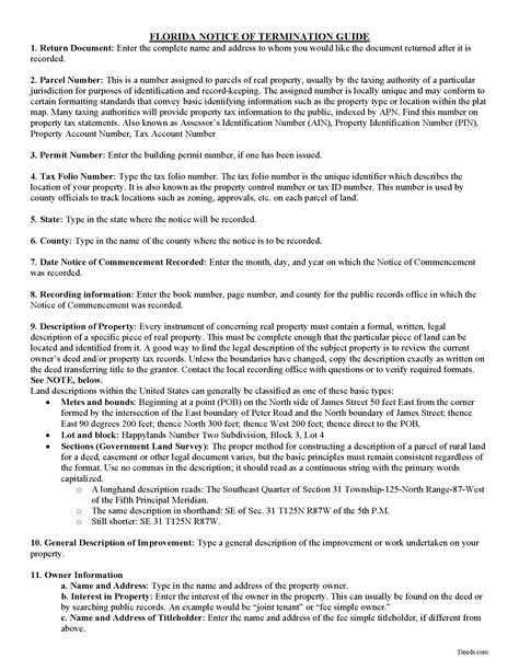 Miami-dade County Notice of Termination Form | Florida | Deeds.com