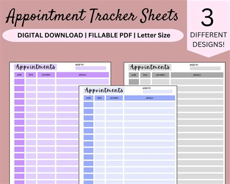 Appointment Tracker For Goodnotes Easy Appointment Tracker For Etsy