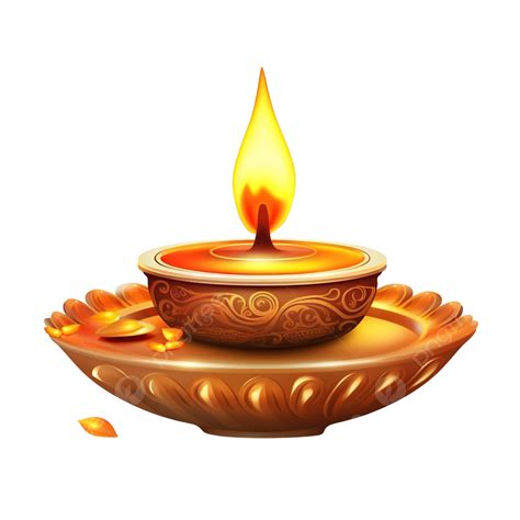 Diwali Greeting Card Using Traditional Illuminated Oil Clay Lamp Or