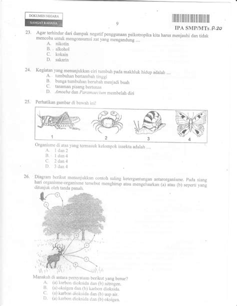 Naskah Soal Ujian Nasional Ipa Smp Tahun 2013 Paket 20