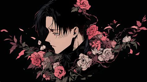 Levi & Roses Black Desktop Wallpaper - Attack on Titan Wallpaper