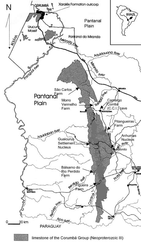 Map Of The Serra Da Bodoquena Arrows Show The Localiza Tion Of The