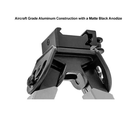 UTG Rubber Armored Full Metal QD Bipod 6.0"- 8.5" Center Height - 4Shooters