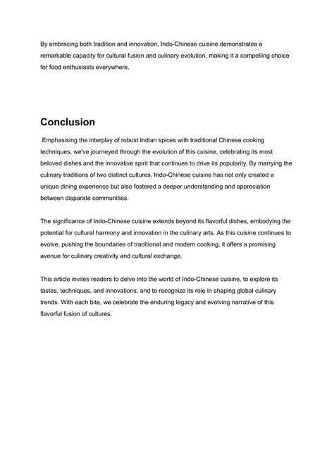 Indo Chinese Cuisine: A flavorful fusion | PDF
