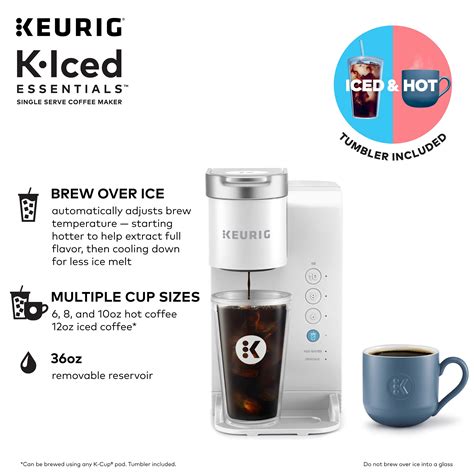 Keurig K-Iced Essentials White Iced and Hot Single-Serve K-Cup Pod Coffee Maker