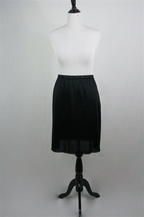 Vintage Slip Black Nylon Half Slip Gem