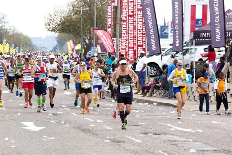 ten runners competing  comrades ultra marathon editorial image