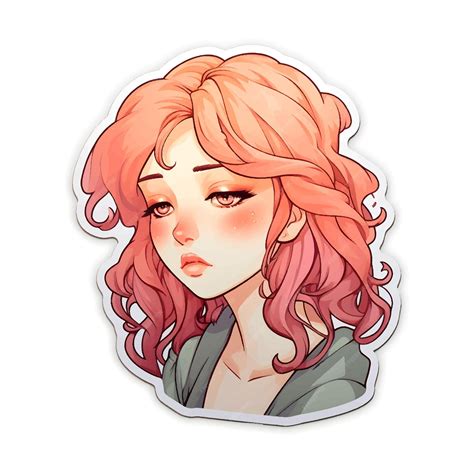 Premium Vector Sad Girl Sticker Illustration On White Background