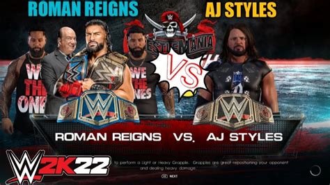 Wwe K Roman Reigns Vs Aj Styles For Wwe Undisputed Universal