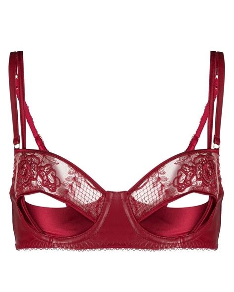 Loveday London Le Rouge Quarter Cup Bra In Red Lyst Canada