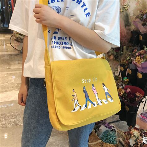 beg canvas perempuan beg percutian beg kosong versi korea  beg