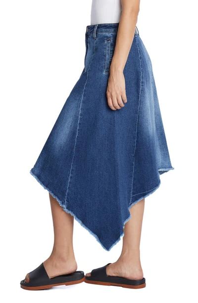 Wash Lab Denim Shark Bite Denim Skirt In Shark Blue Modesens