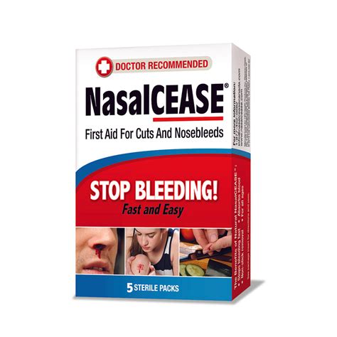 Nasalcease Stop Bleeding Sterile 5 Count 2 Pack Active Recovery