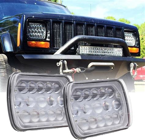 Amazon Zange Pair Led Headlights X Inch Led Rectangular High Low