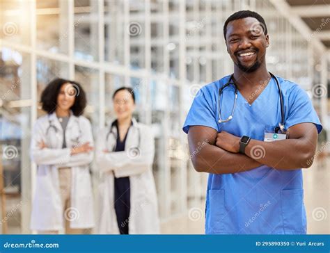 Happy Black Man Portrait And Doctor With Arms Crossed For Medical