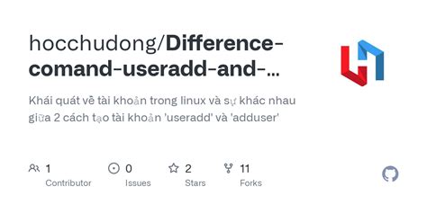 GitHub hocchudong Difference comand useradd and adduser Khái quát về