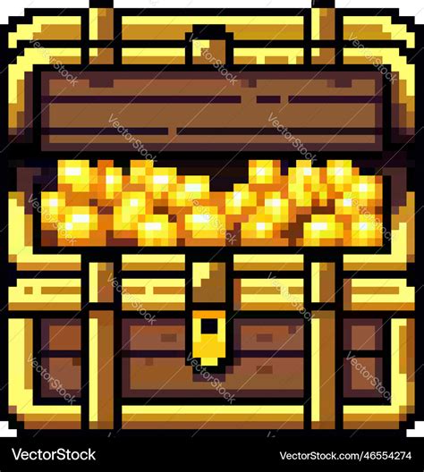 Pixel Treasure Chest Royalty Free Vector Image