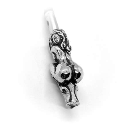 Nude Woman Sterling Silver Pipe