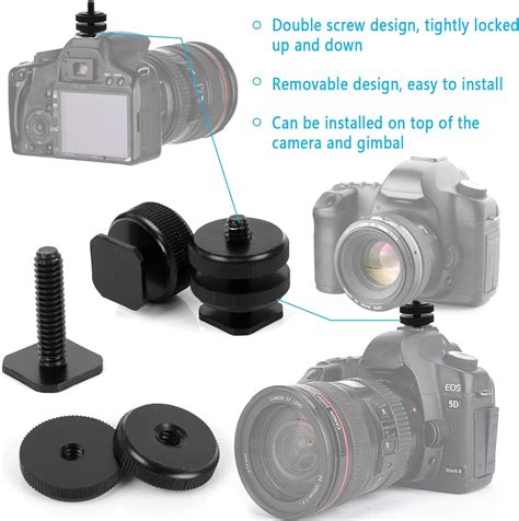 Iyowei 6 Pack Flash Shoe Mount Cold Shoe Mount Hot Shoe Mount Adapter With 1 4 Tripod Screw