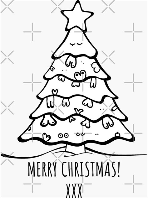 Funny Rude And Naughty Christmas Boob Tree Sticker For Sale By Helgavonschabbs Redbubble