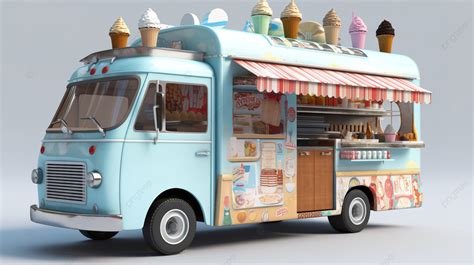 3d Animation Of An Ice Cream Truck Model Background 3d Ice Cream Food