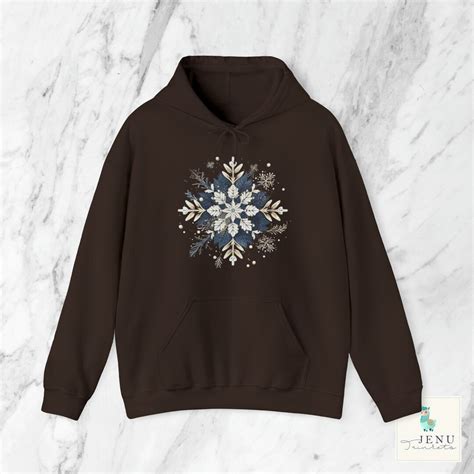 Christmas Winter Snowflake Hoodie Cozy Hooded Sweatshirt Etsy