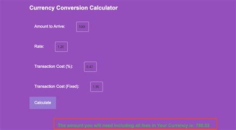 Currency Transfer Calculator - Clear Currency Transfer Costs