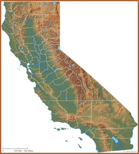 Topographical Map Of Southern California Map Resume Examples