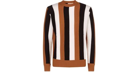 Sandro Vertical Stripe Sweater In Natural For Men Lyst