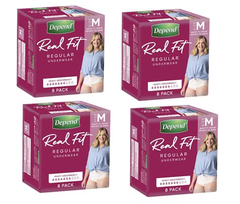 Depend Real Fit For Women Underwear Medium 8 Pack Bulk Buy 4 Units