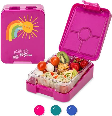 schmatzfatz Easy Brotdose für Kinder mit Fächern, Bunte Kinder Brotdose