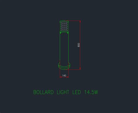 bollard light led  dwg cad block autocad drawing