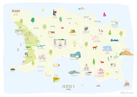 Map of Jersey Channel Islands Art Print - Etsy UK