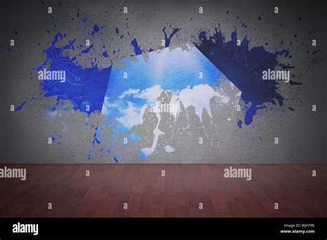 Splash On Wall Revealing Cloud Computing Graphic Stock Photo Alamy