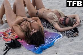 Carol Paredes Sexy Seen Topless Showing Off Her Hot Body Alongside Claudia Romani At South Beach