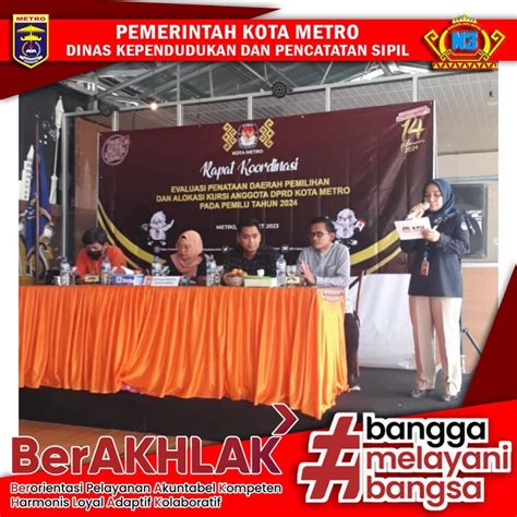 Disdukcapil Kota Metro Mengikuti Rakor Evaluasi Penataan Dapil