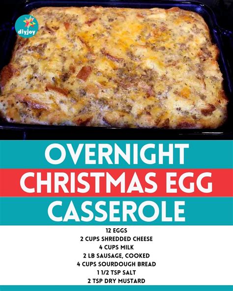 overnight christmas egg casserole recipe diy joy