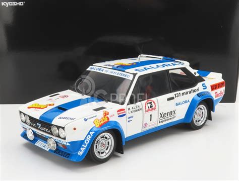 Kyosho Fiat 131 Abarth N 1 Winner Rally 1000 Lakes 1980 1 18 bílomodrá