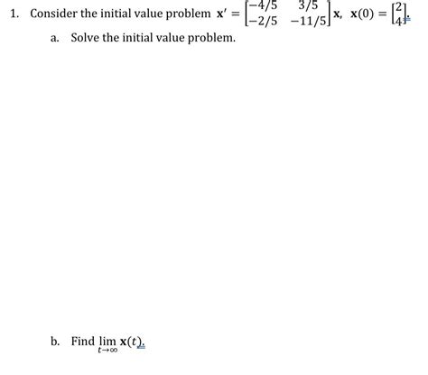 Solved Consider The Initial Value Problem Chegg