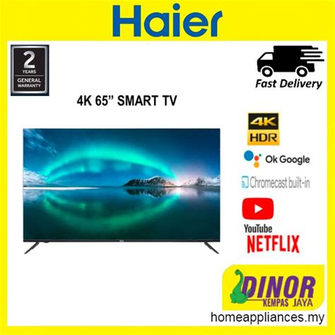 Haier 65" Inch UHD Smart Android TV H65K66UG - Dinor Kempas Jaya