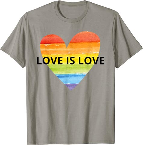 Amazon Love Is Love Rainbow Heart T Shirt Gay Lesbian Pride Shirts Clothing