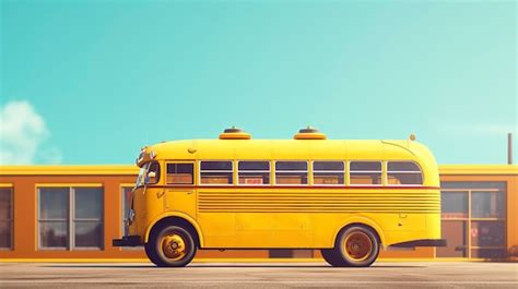 Premium Ai Image A Photo Of A Bright Yellow School Bus On A Sunny Day