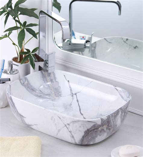 Buy Rectangular Shape Ceramic White Counter Top Wash Basin L W