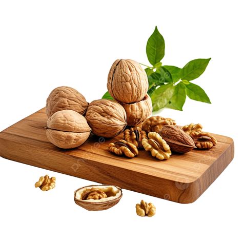 Walnuts On Wooden Board Transparent Background Walnuts Fruit Nut Png