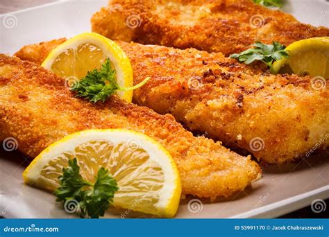 Fried fish fillet stock photo. Image of meal, filet, fish - 53991170